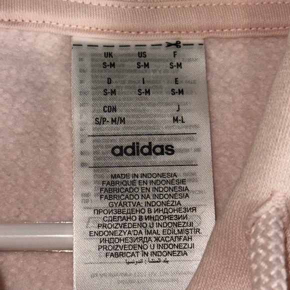 Adidas soft pink cropped oversized hoodie size small - Picture 3 of 5